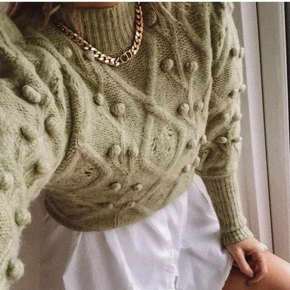 Keylie Pom Oversized Knitted Turtleneck Sweater - Picture 2 of 8